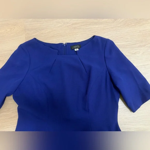 Tahari Arthur S. Levine Royal Blue Sheath Dress Size 12 - Picture 5 of 11